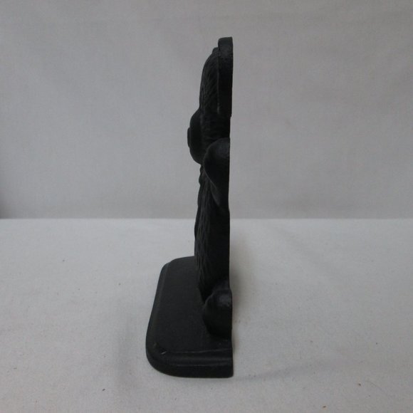 Cast Vintage Iron Teddy Bear Bookend Doorstop black 6.5 inches tall 2.7 pounds - Picture 6 of 11